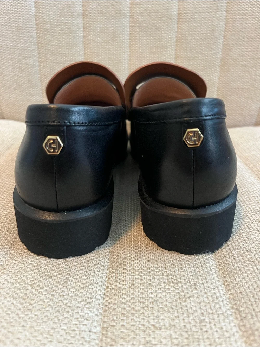 Cole haan NEW W/O box Gwendolyn suede leather colorblock penny loafers sz 7.5